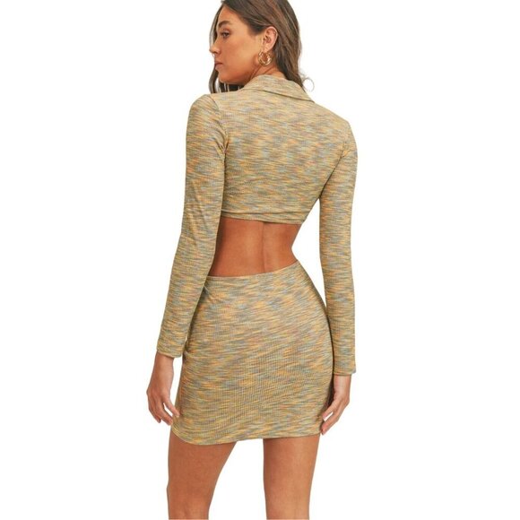 Mable Mini Dress Size S Keira Y2K Cut Out Ribbed Bodycon Long Sleeve Rave - Picture 4 of 12